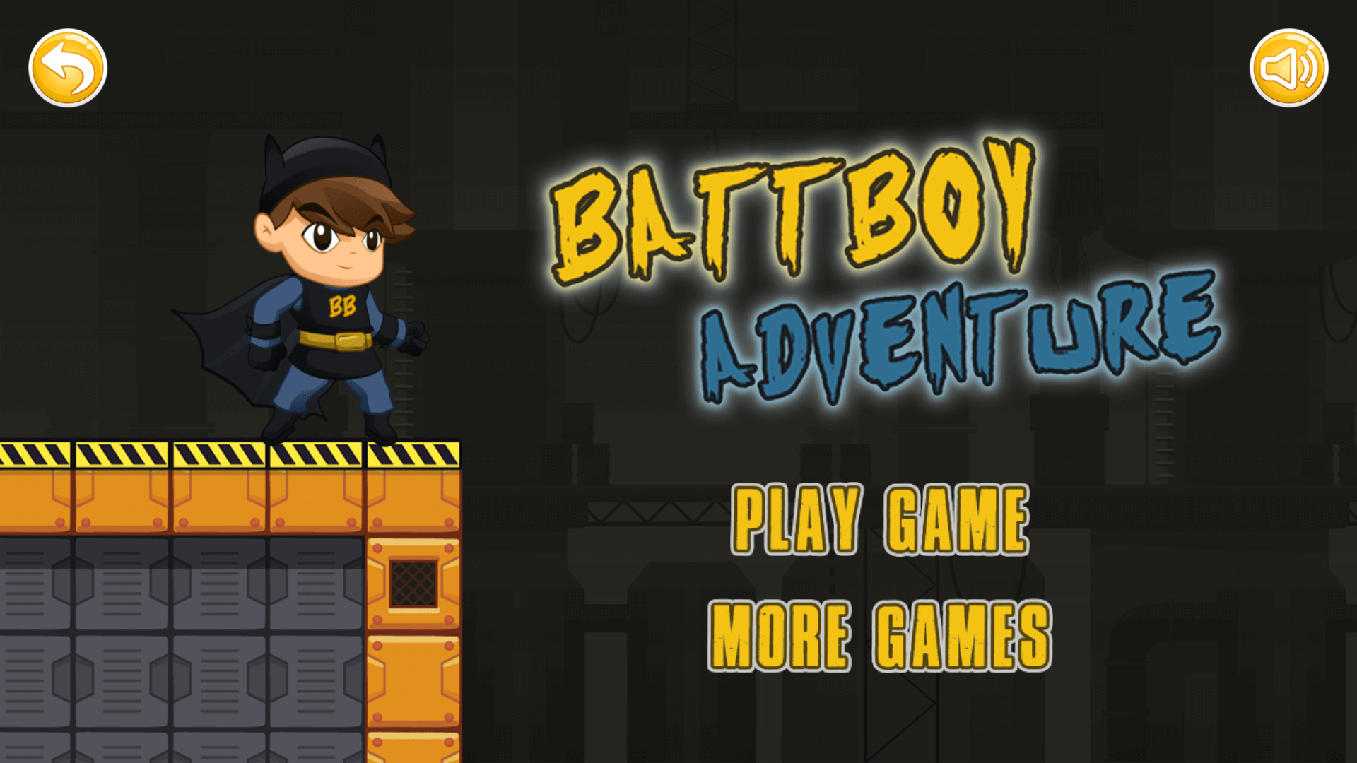Battboy Adventure gameplay showing the hero jumping between platforms and avoiding obstacles