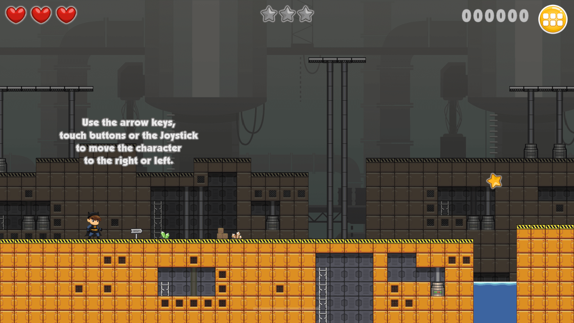 Battboy swinging across a gap using ropes in a challenging level of Battboy Adventure
