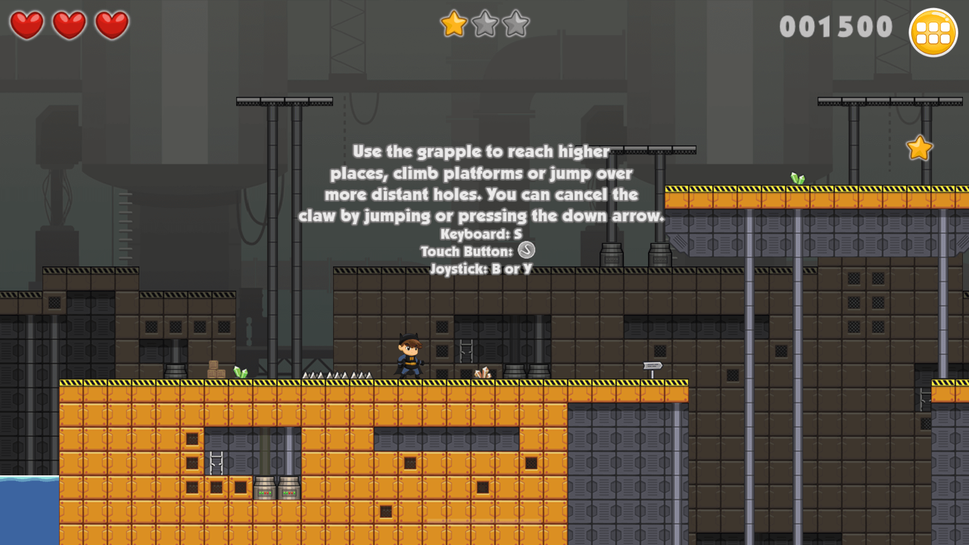 Player collecting stars in Battboy Adventure to complete the level with a perfect score