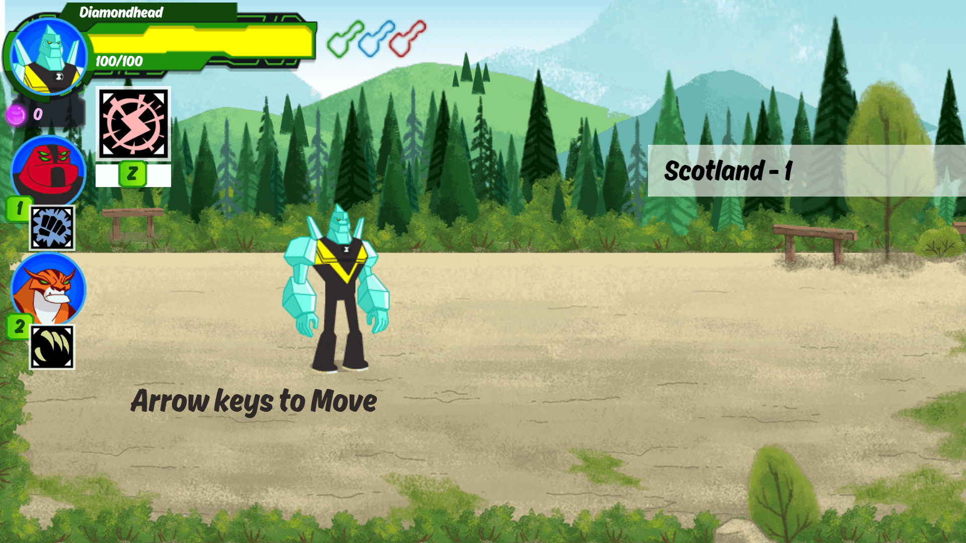 Ben 10 facing off against Steam Smythe in a high-tech level filled with enemies
