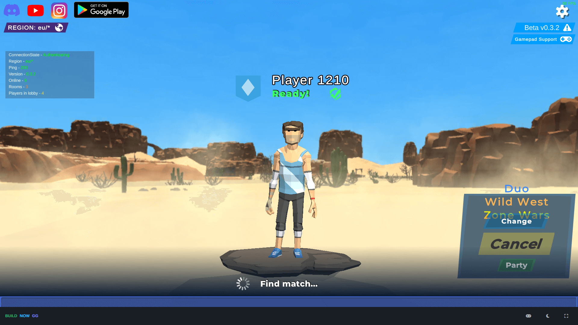 BuildNow GG gameplay showing a player building structures while engaging in a gunfight