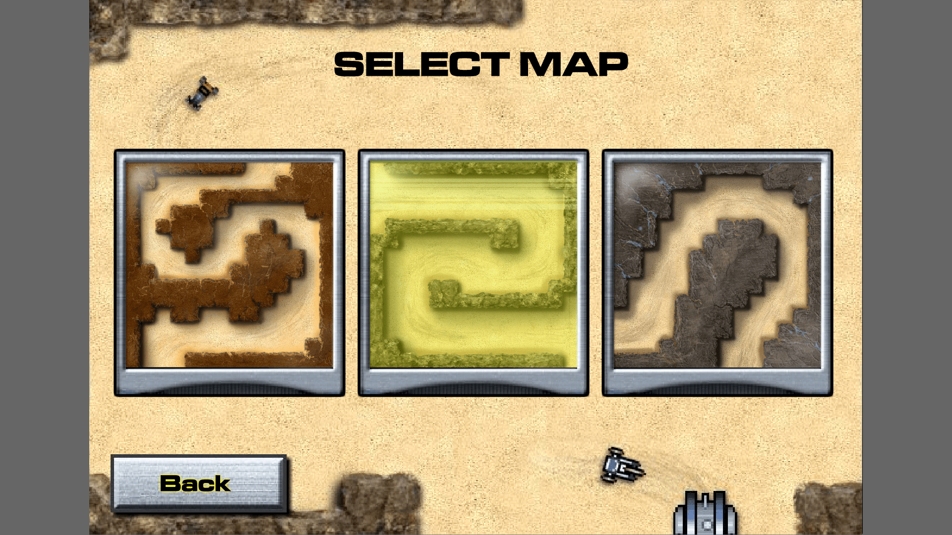 Game screen showing tower selection and map interface in Canyon Defense
