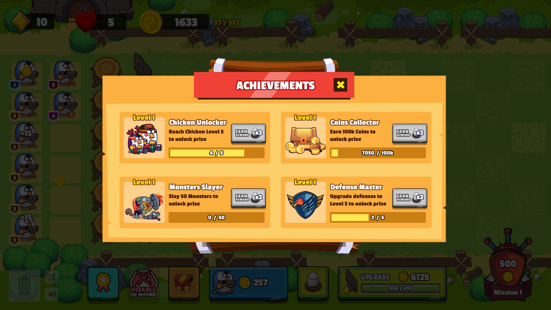 Game interface showing merge, upgrade, and deploy options