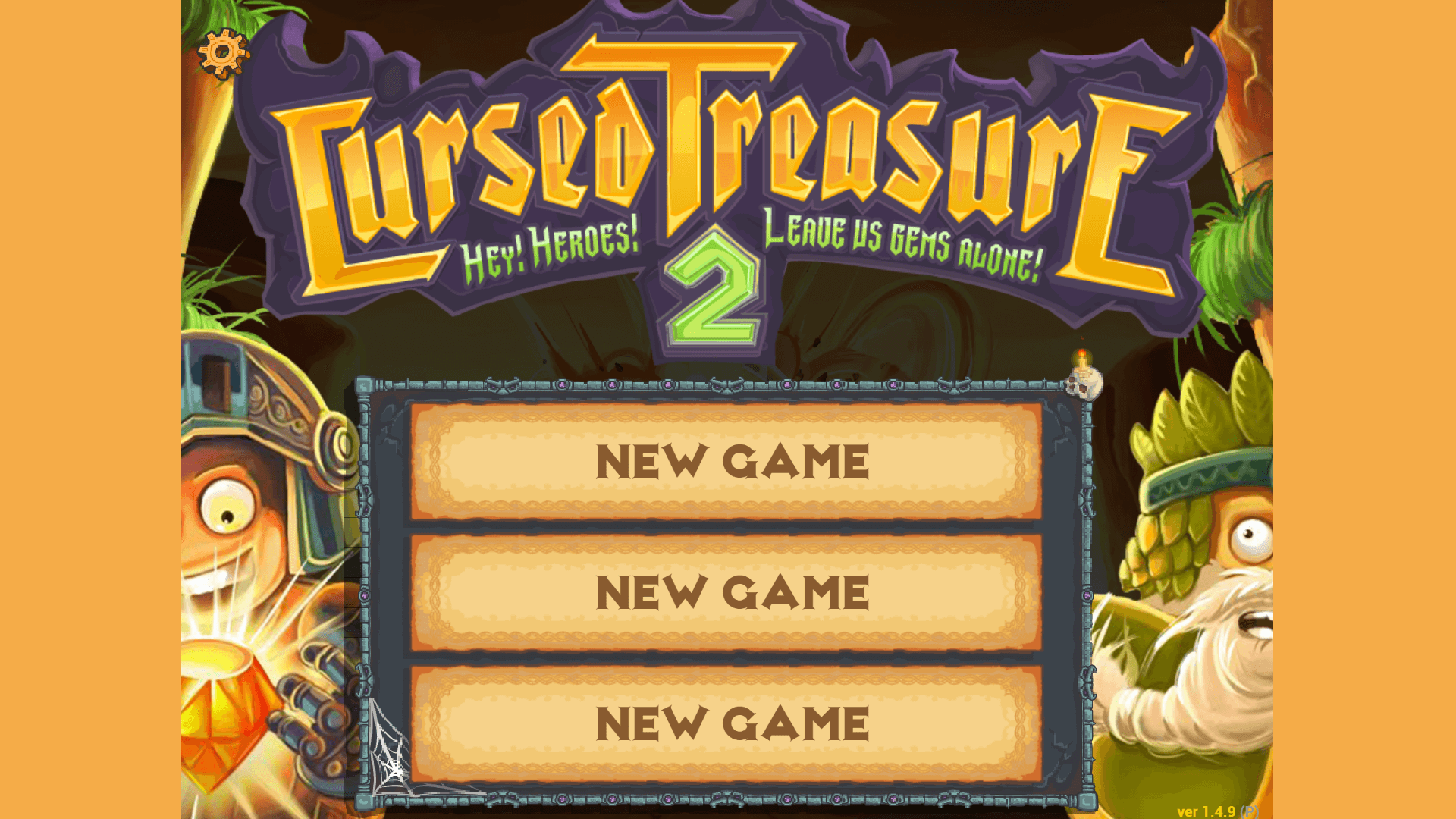 Waves of heroes approaching a fortress in Cursed Treasure 2 tower defense game