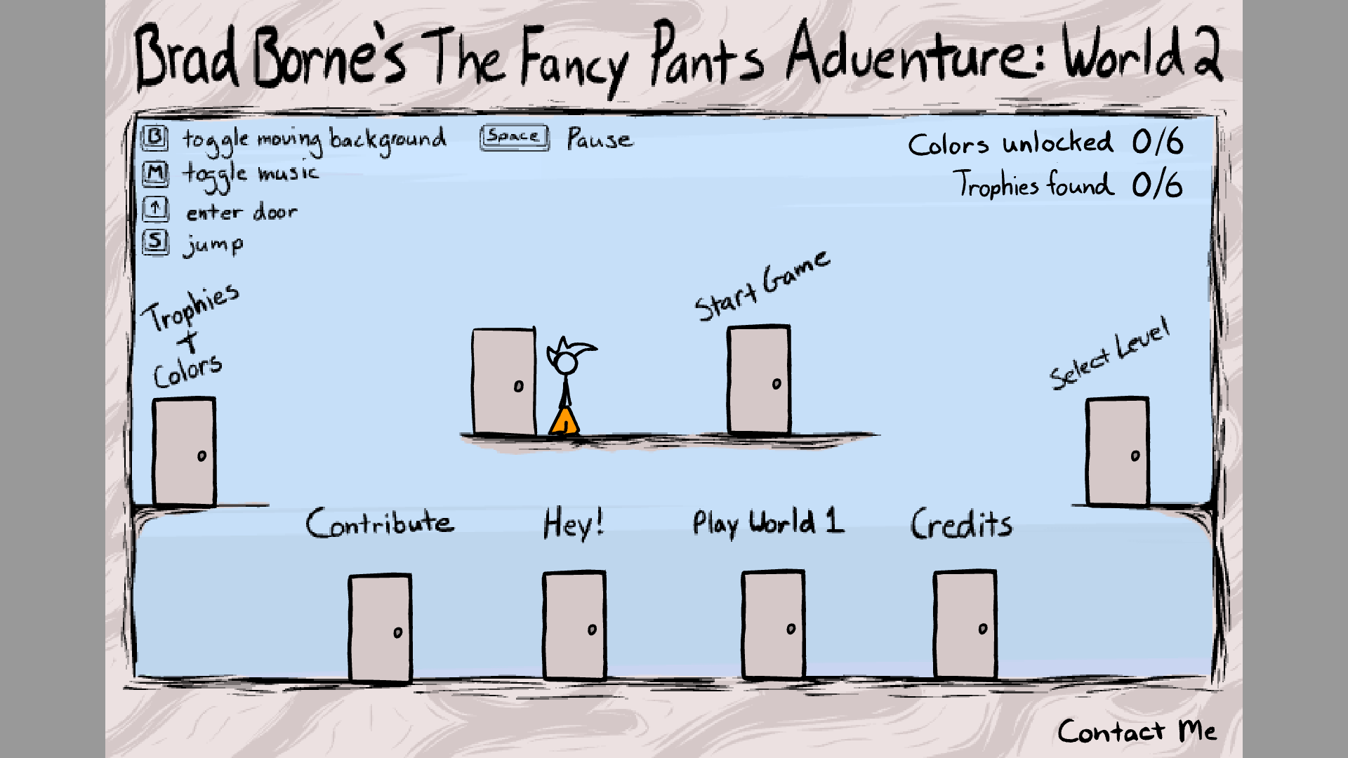 Stickman running through a forest level in Fancy Pants Adventure 2