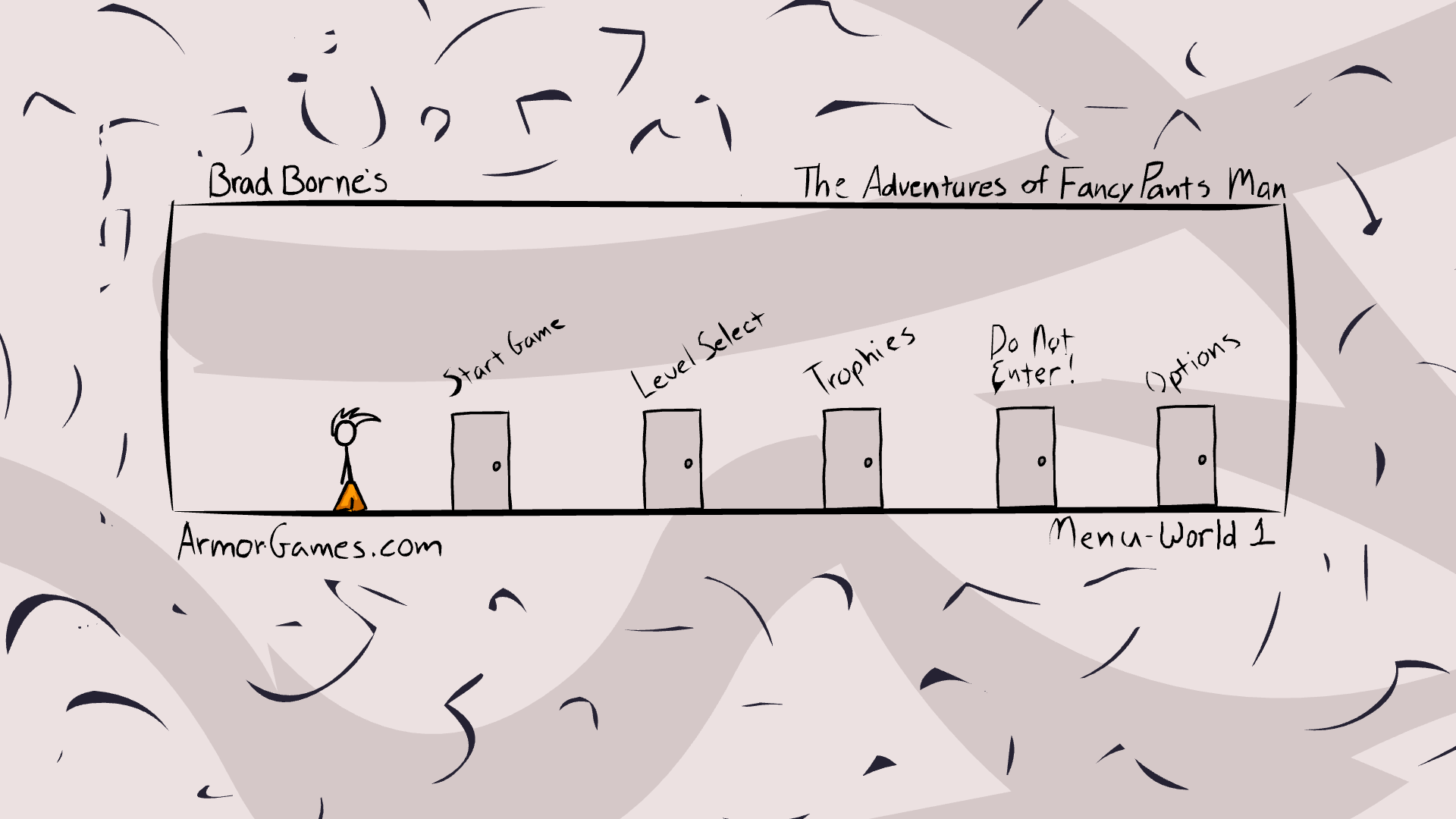 Player jumping over spikes and enemies in Fancy Pants Adventure