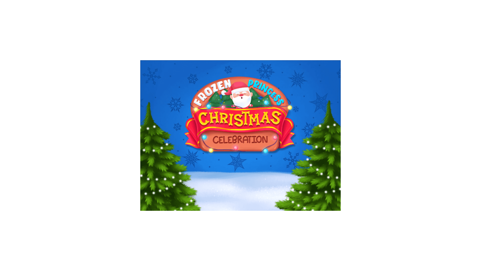 Player decorating a Christmas tree and snowman in the Frozen Princess game