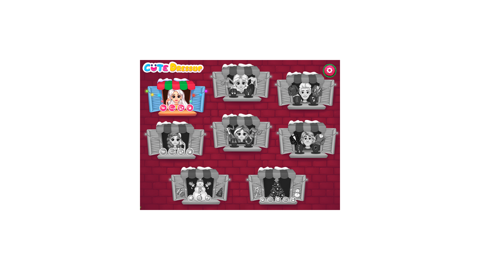 Colorful outfits and accessories for princess dress-up during Christmas