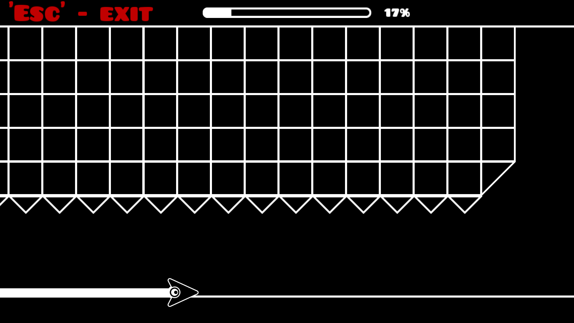Character customization screen in Geometry Dash featuring different icons, colors, and trail effects