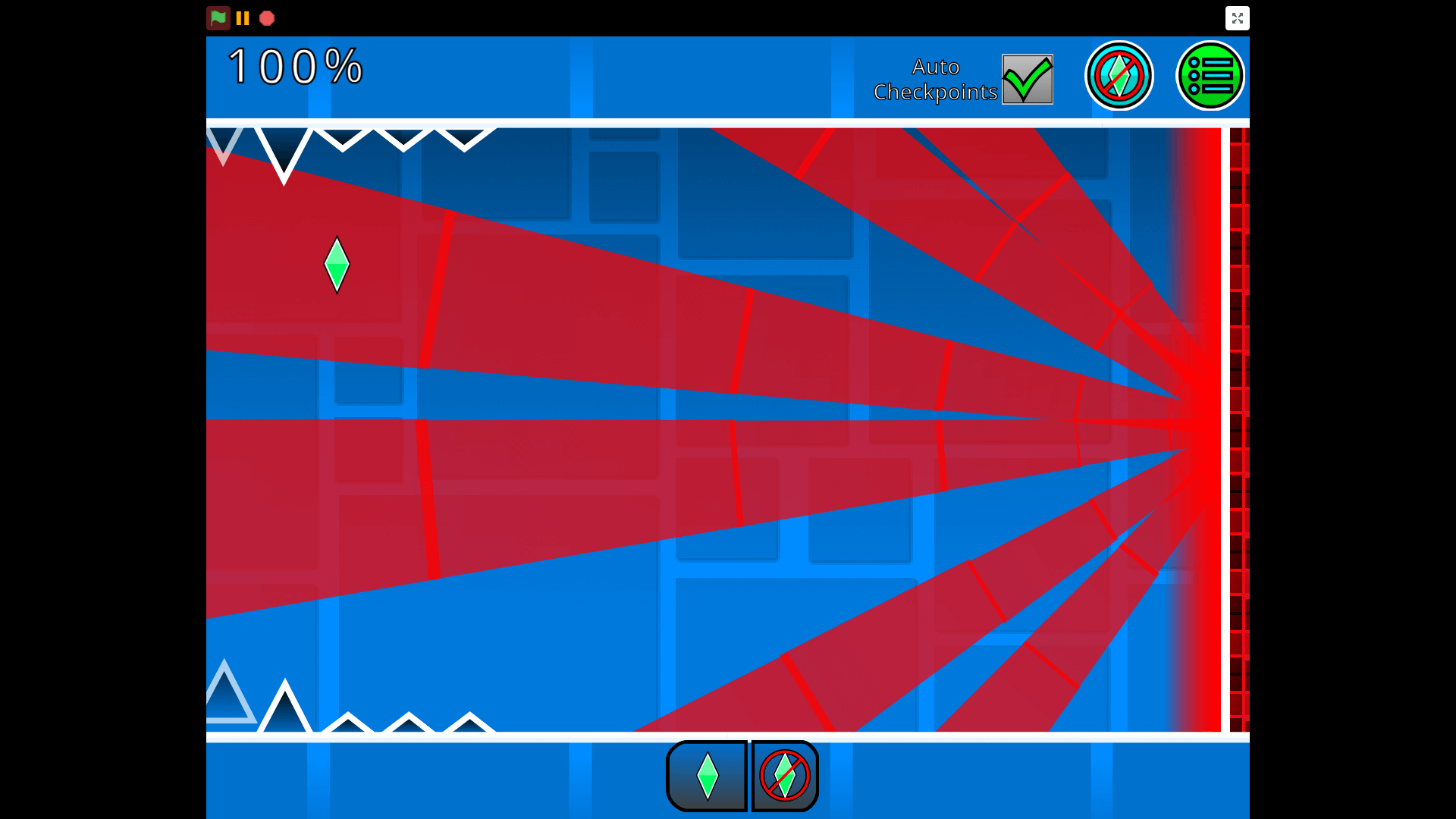 Instructions for touch controls on mobile devices in Geometry Dash Wave