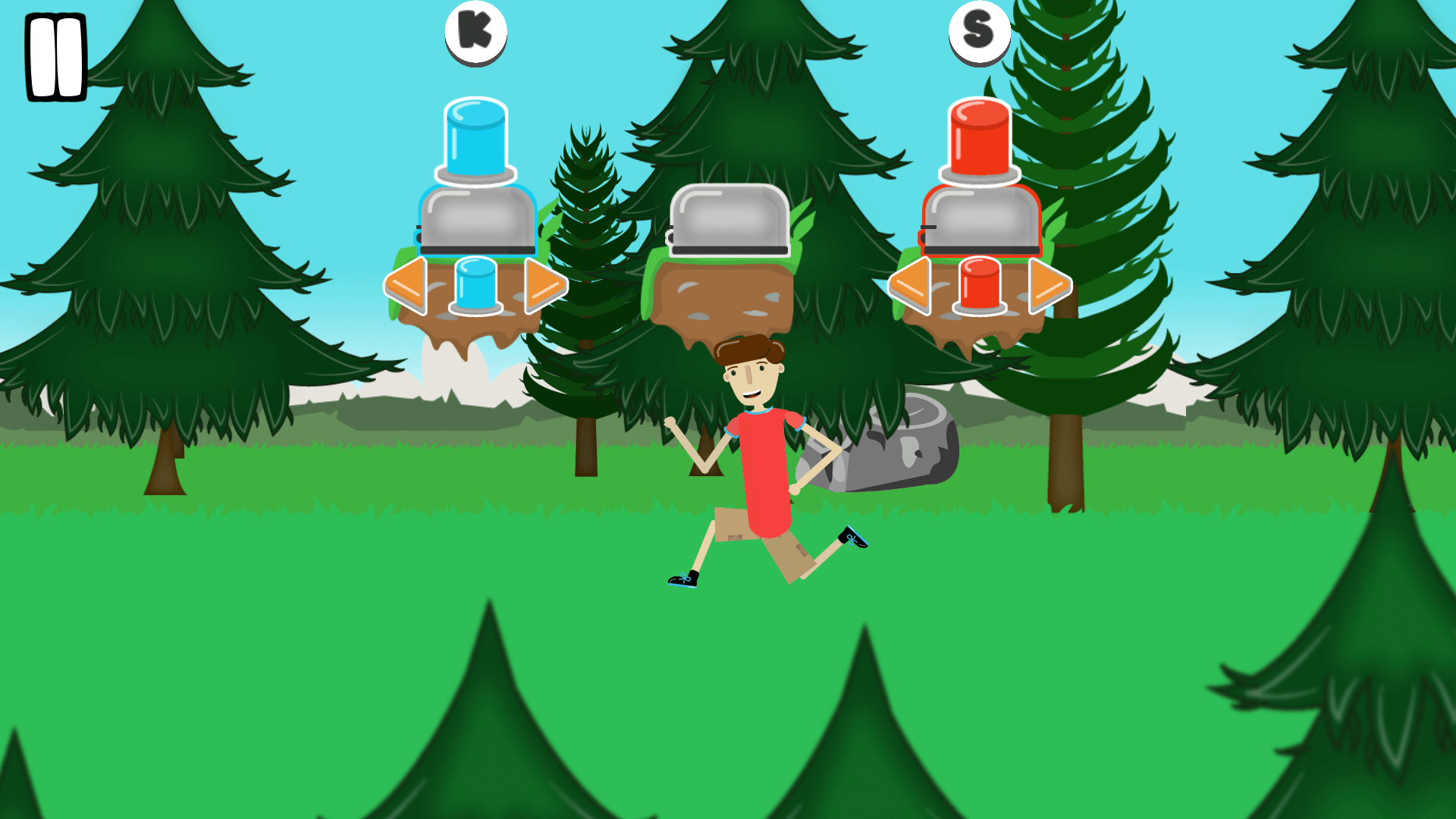 House of Hazards gameplay showing two players racing to escape