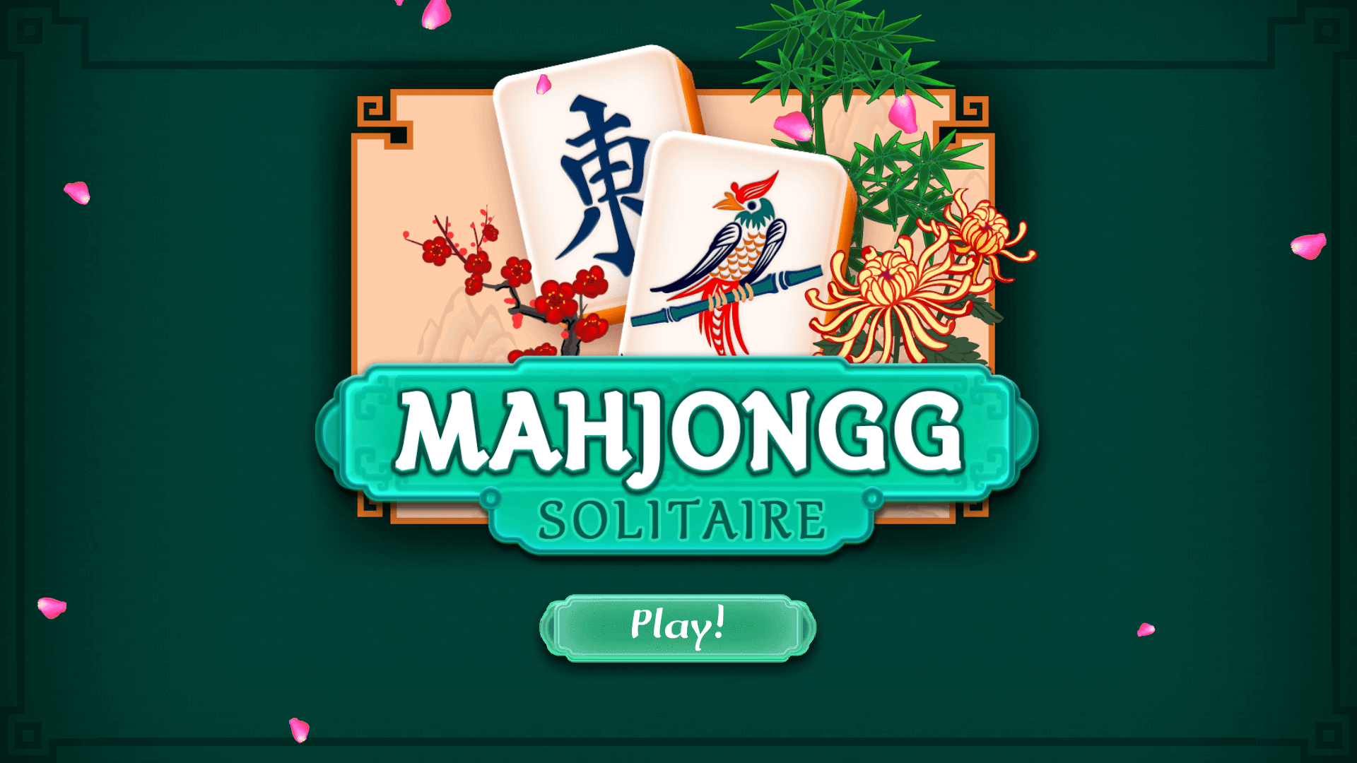 Mahjongg Solitaire game board with traditional tiles