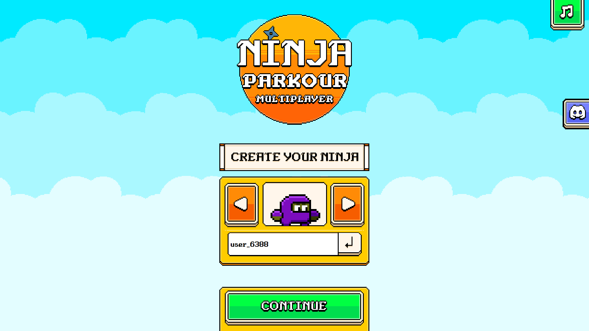 Customizing a ninja character before starting a match in Ninja Parkour Multiplayer