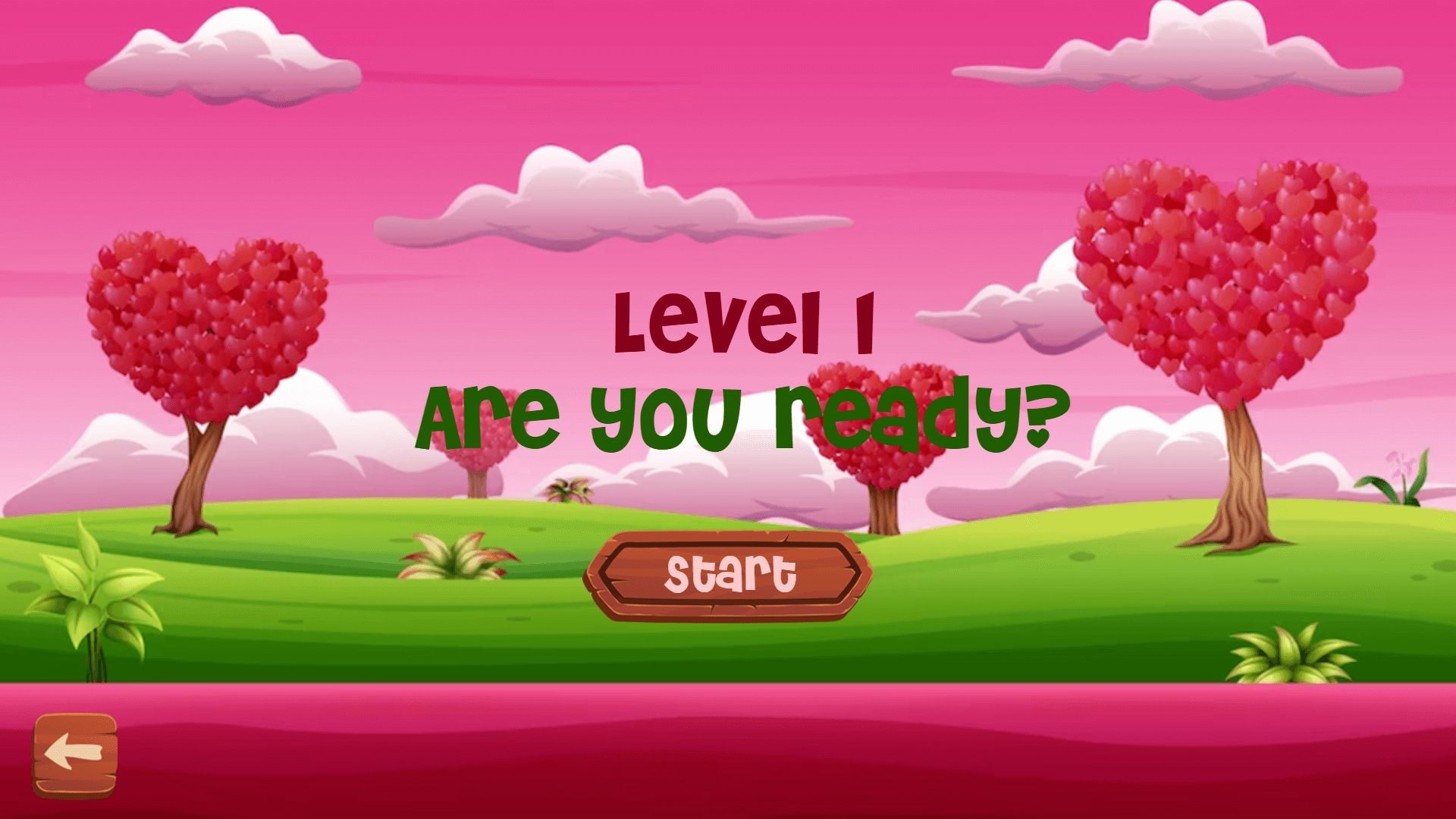 Level screen showing hearts and romantic graphics in Romantic Love Differences