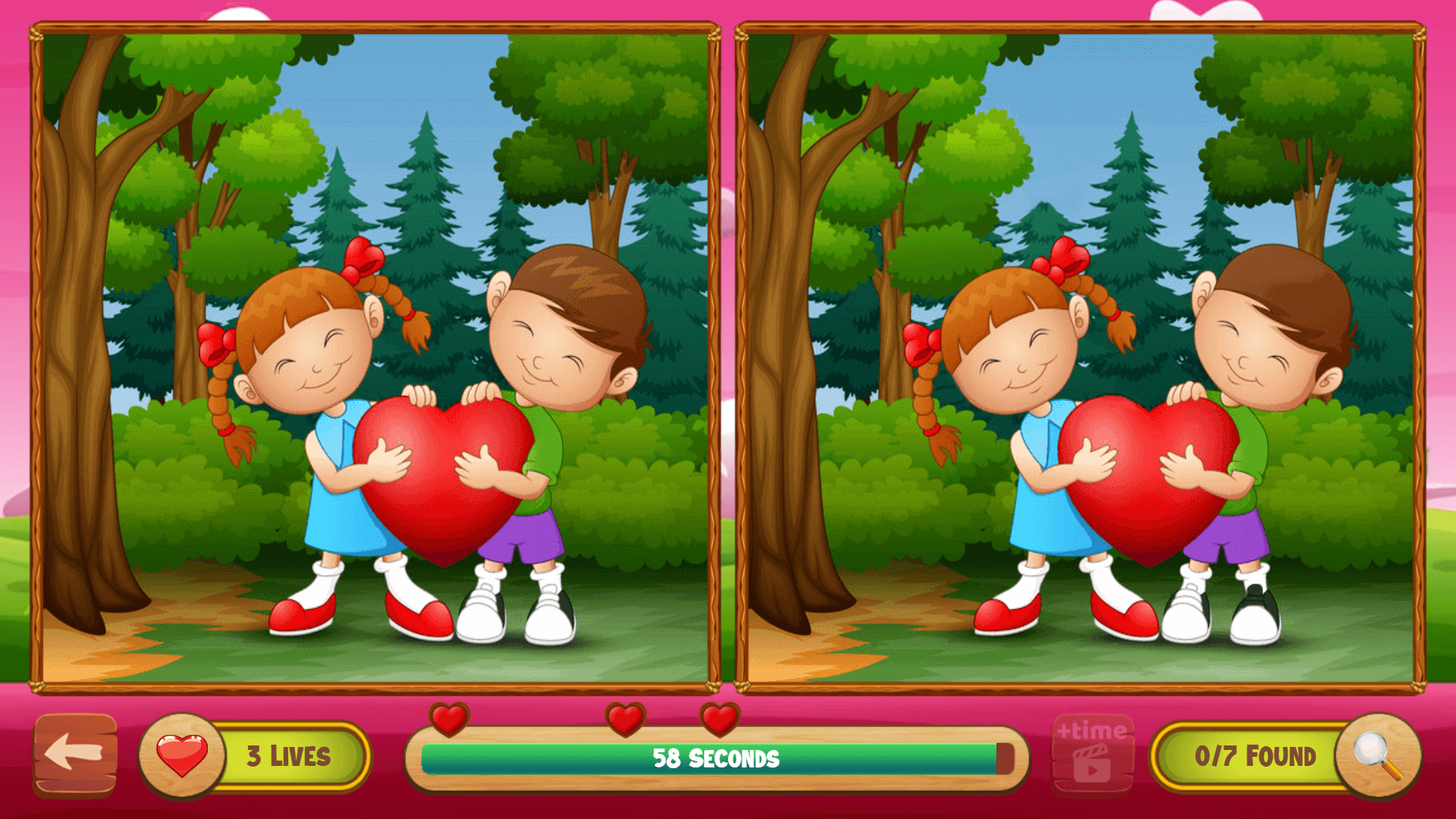 Close-up of a couple in love with hidden visual differences