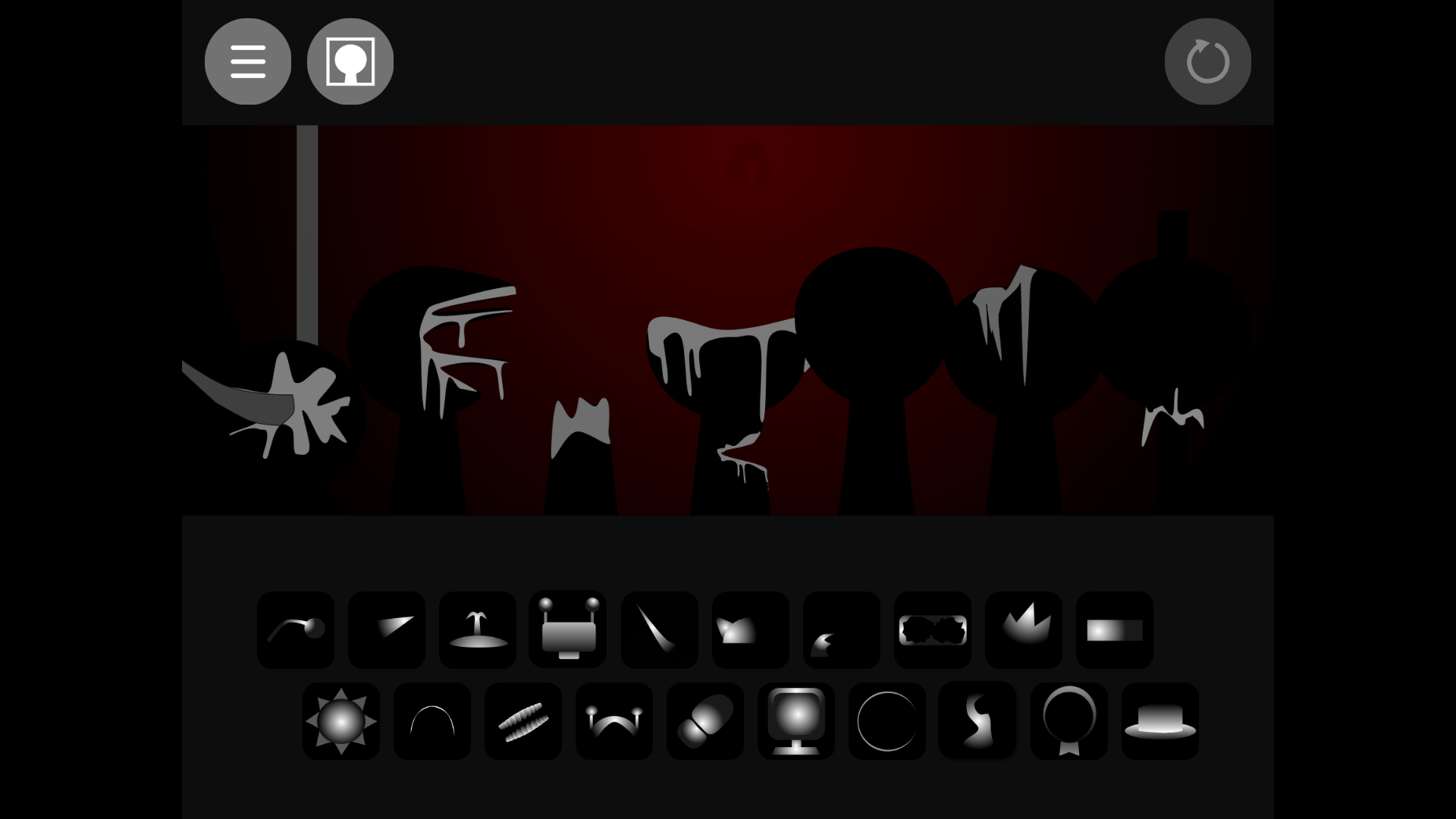 Interactive music composition screen in Sprunki Phase 5 with various characters and sound elements arranged in a creative layout