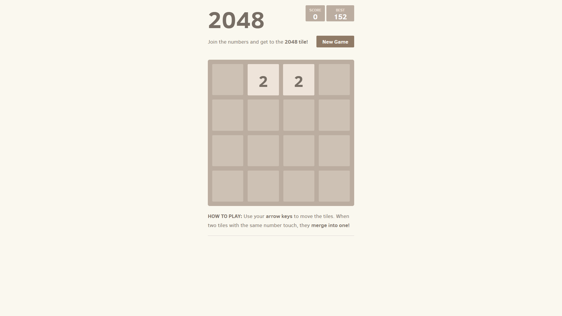 Player merging number tiles to reach 2048 in puzzle game1