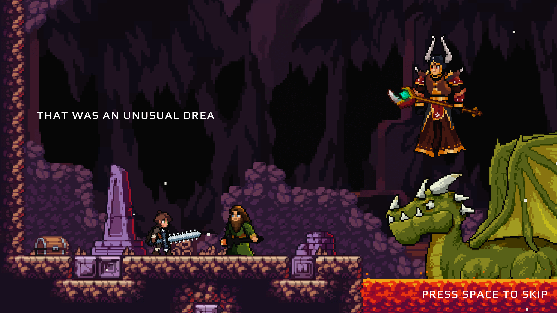 Player jumping over obstacles in Apple Knight action game