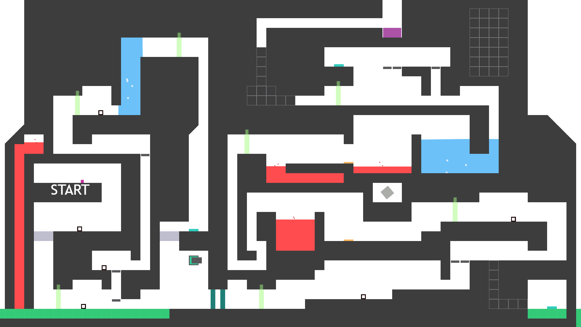 Precision platforming level filled with traps and bullets