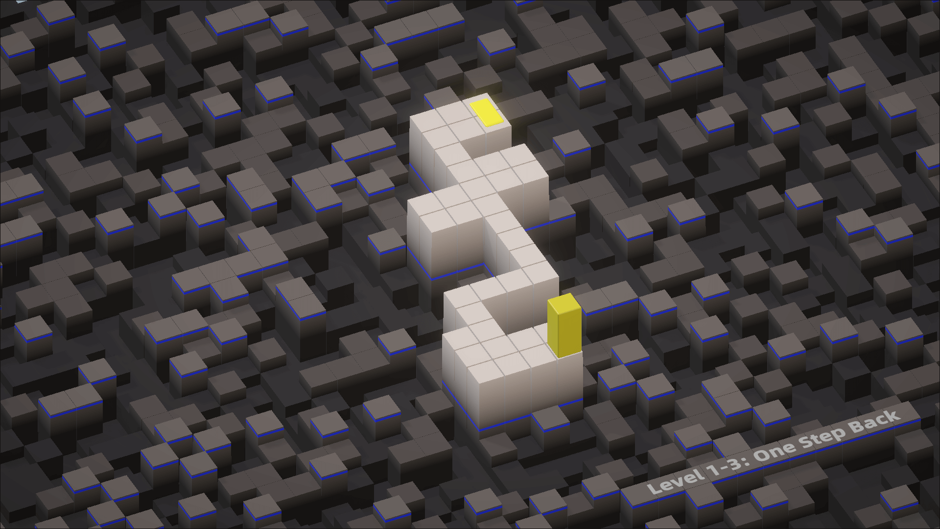 Bloxpath main menu with 3D puzzle design and start button
