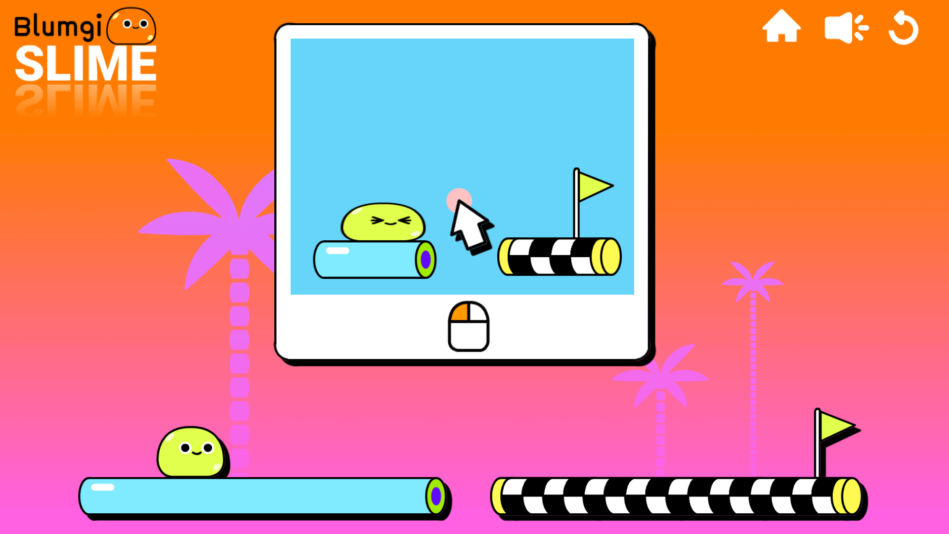 Colorful cartoon level from Blumgi Slime with bounce mechanics