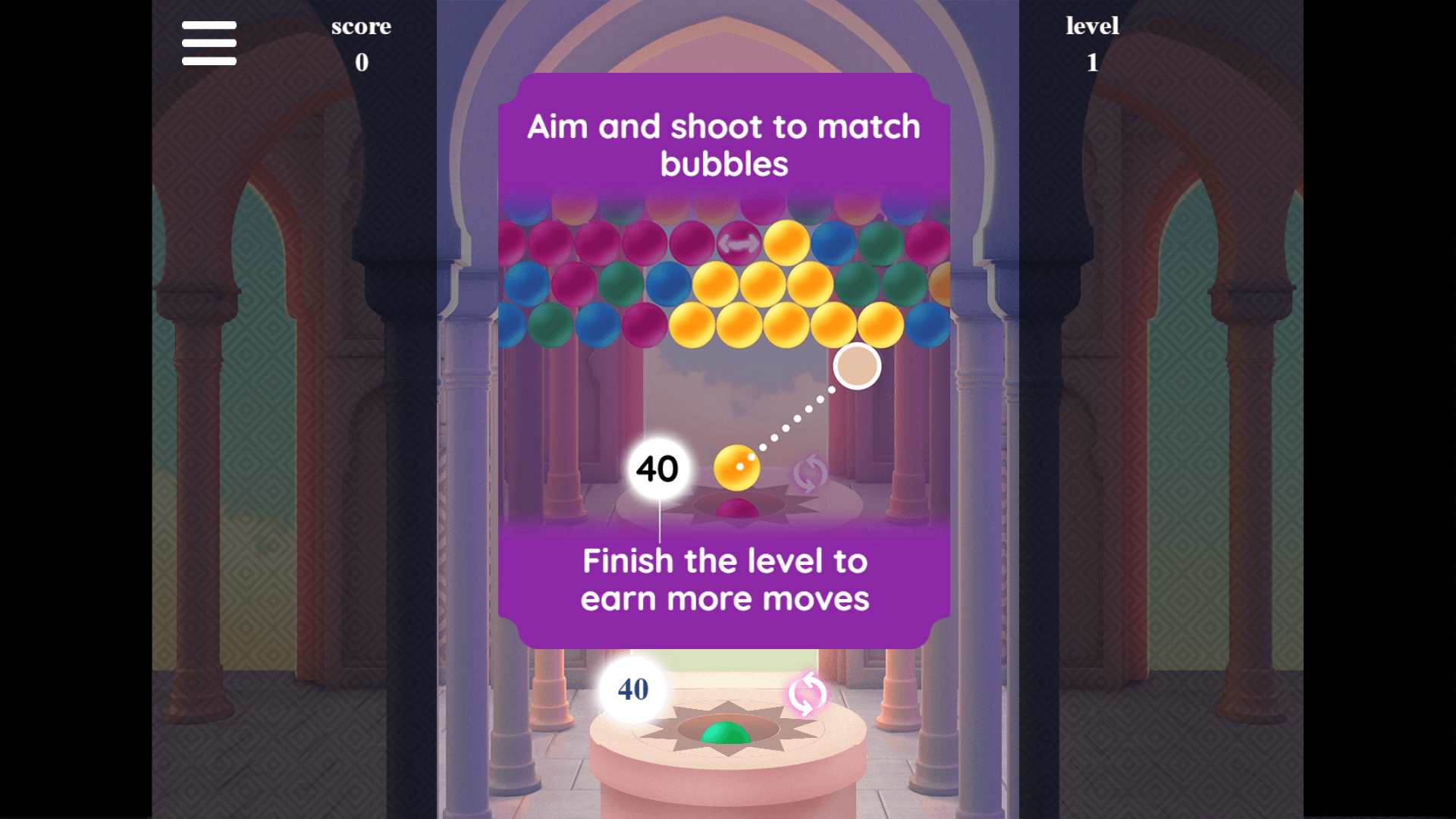 Colorful bubble board in Bubble Shooter by Arkadium1