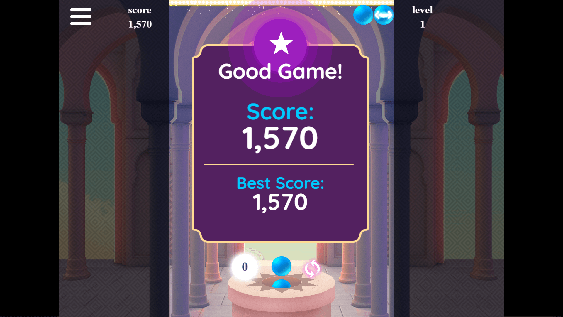 Classic mode gameplay with score tracker