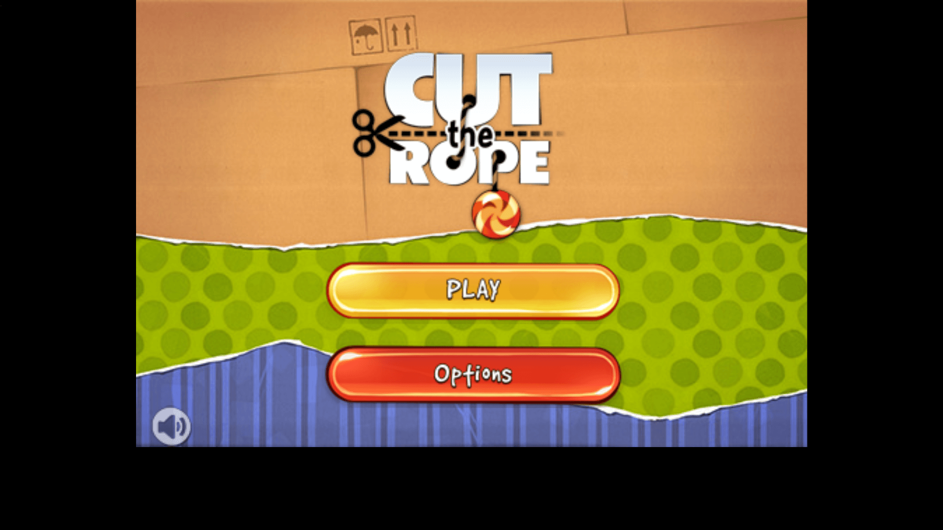 Cut the Rope gameplay showing candy falling into Om Nom’s mouth