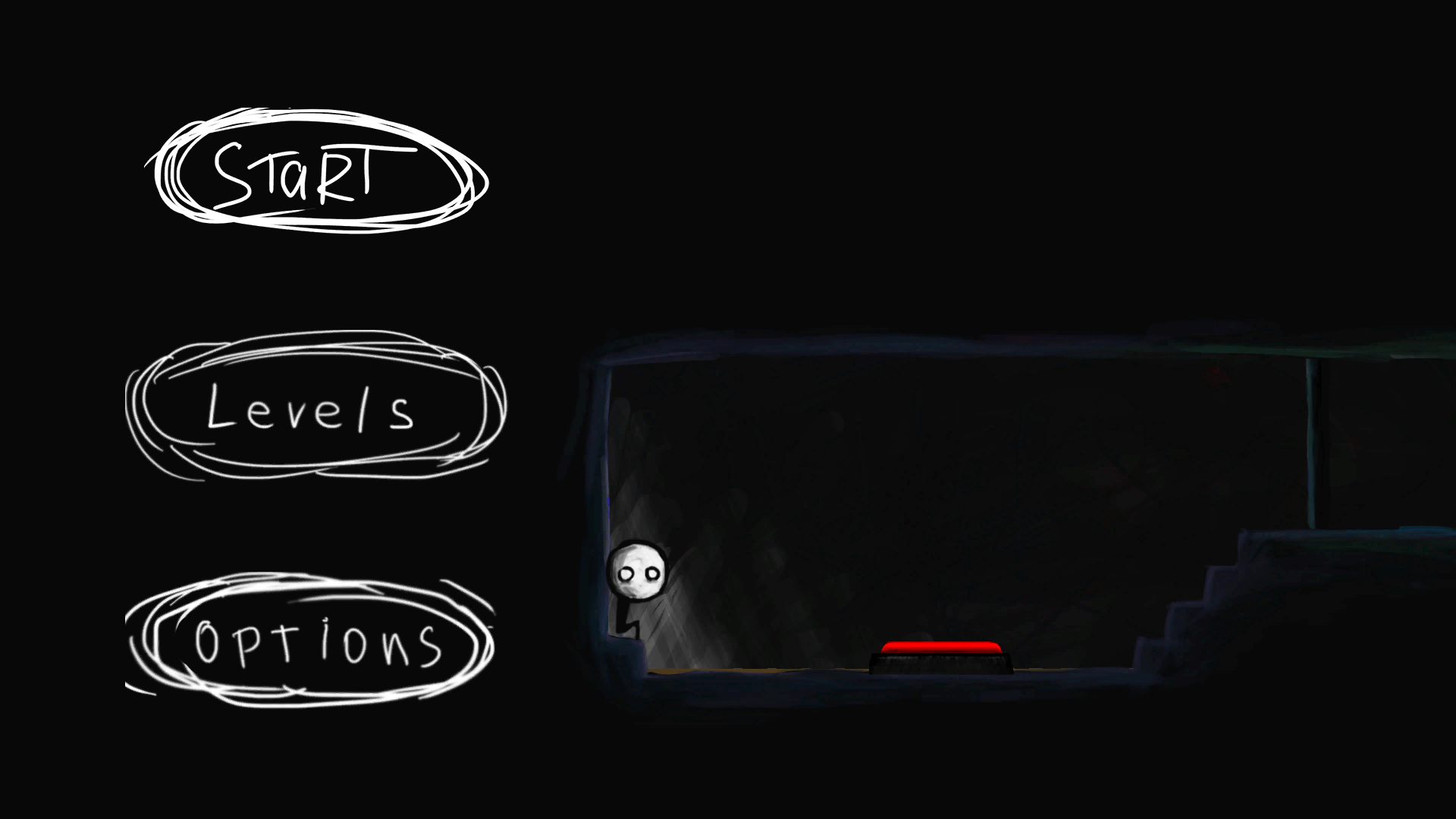 Dark Loop game screen showing a minimalistic escape room