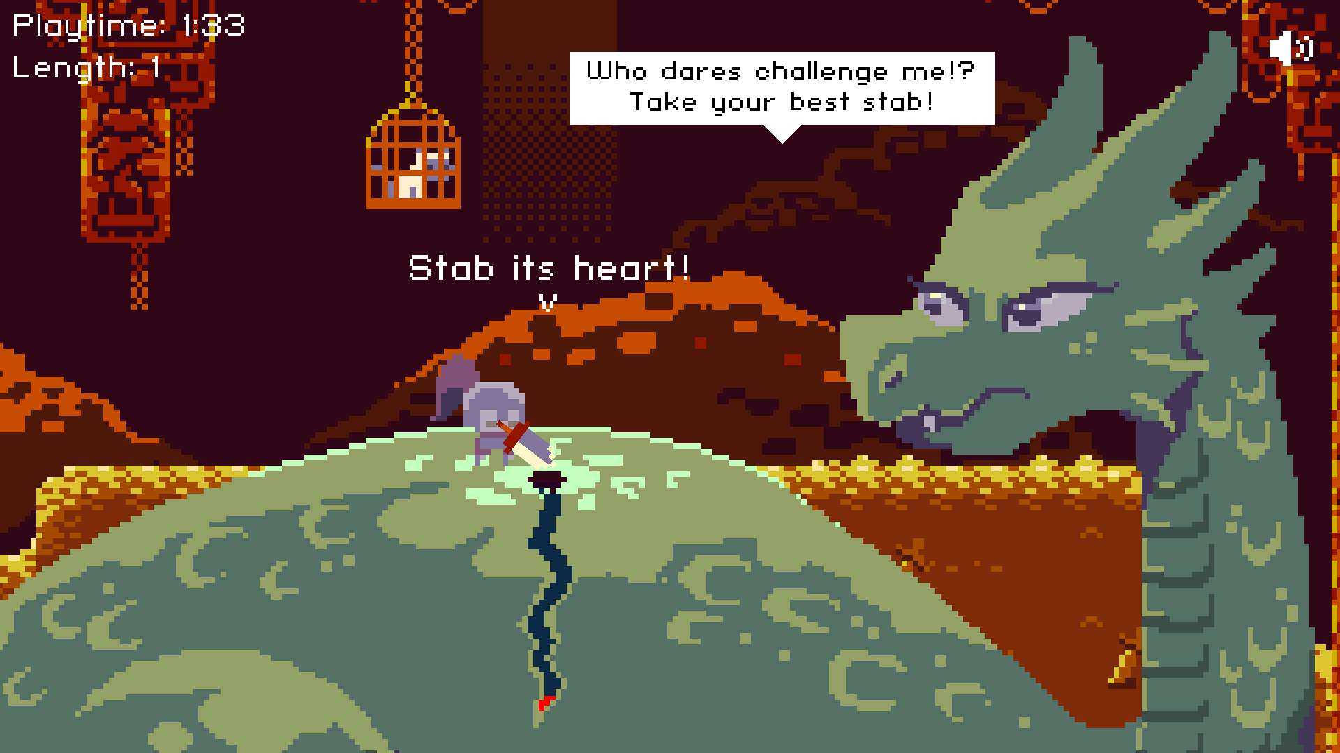 Deepest Sword pixel adventure game with player navigating caves2
