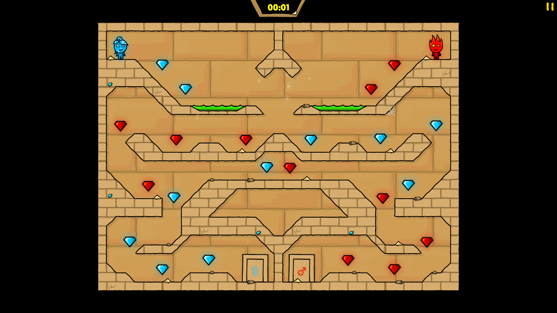 Colorful Light Temple environment in Fireboy and Watergirl 2 game