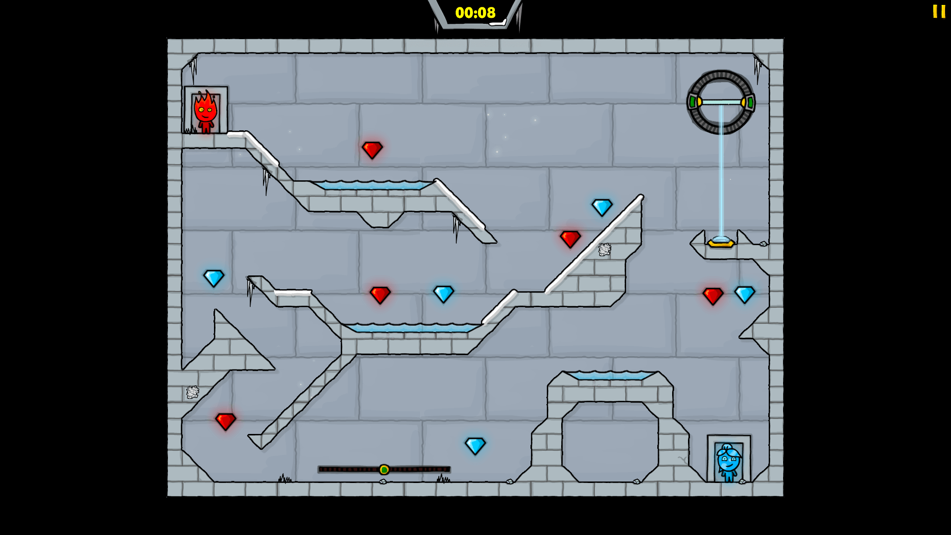 Teamwork gameplay in Fireboy and Watergirl 3: Ice Temple