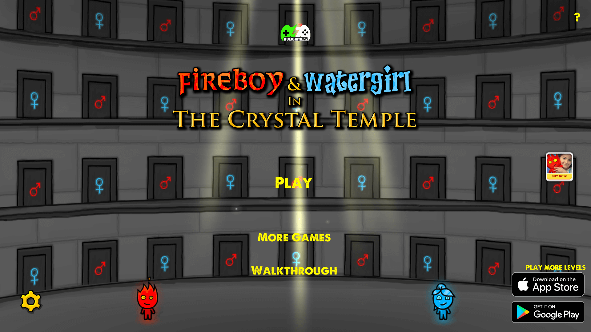 Fireboy and Watergirl solving puzzles in the Crystal Temple