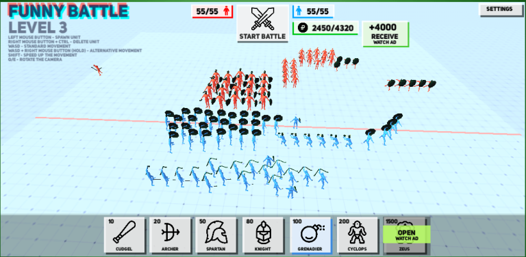 Play Funny Battle Simulator Online - Epic Wacky Battles
