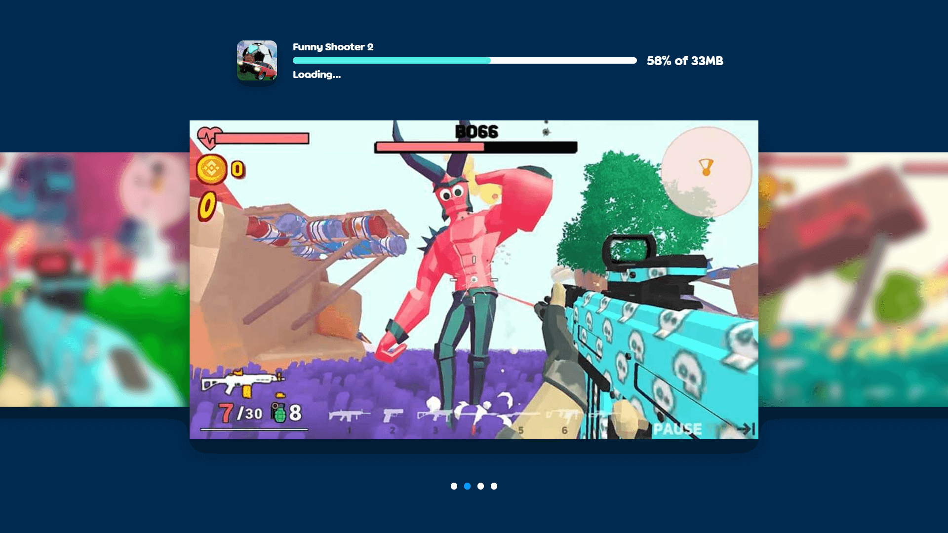Enemy waves attacking in quirky battlefield setting