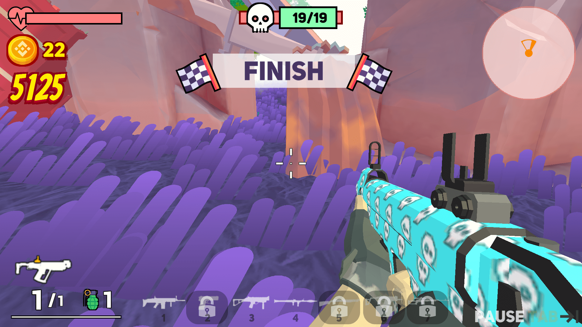 Player shooting cartoonish enemies in Funny Shooter 2
