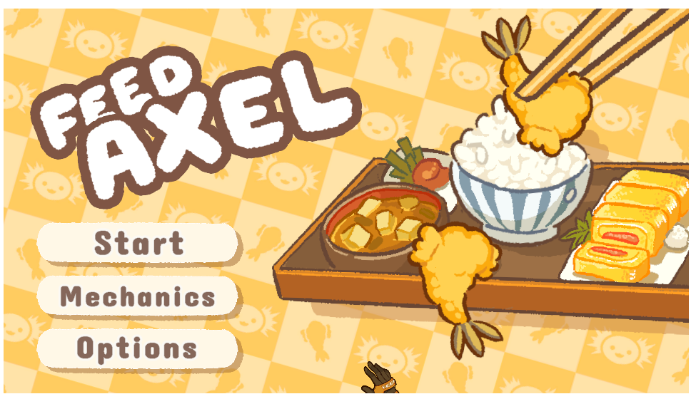 FeedAxel in-game camera capturing a cute food photo with creative decorations