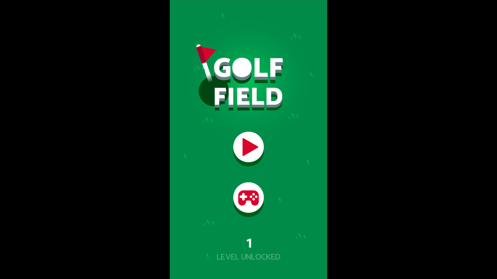 Golf Field victory screen showing the ball in the hole and a level completion message