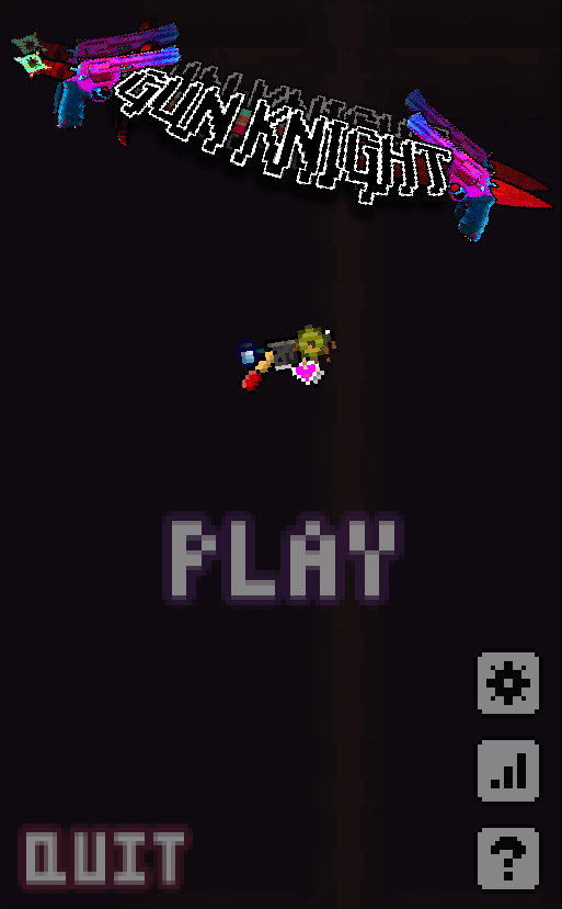 Gun Knight character aiming and shooting at dungeon enemies