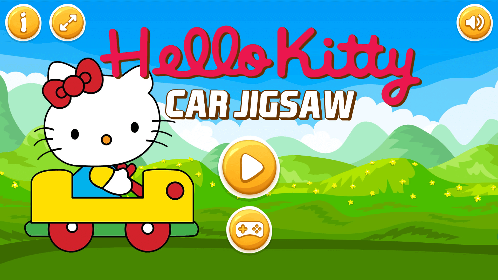 Player dragging a puzzle piece to complete a Hello Kitty scene