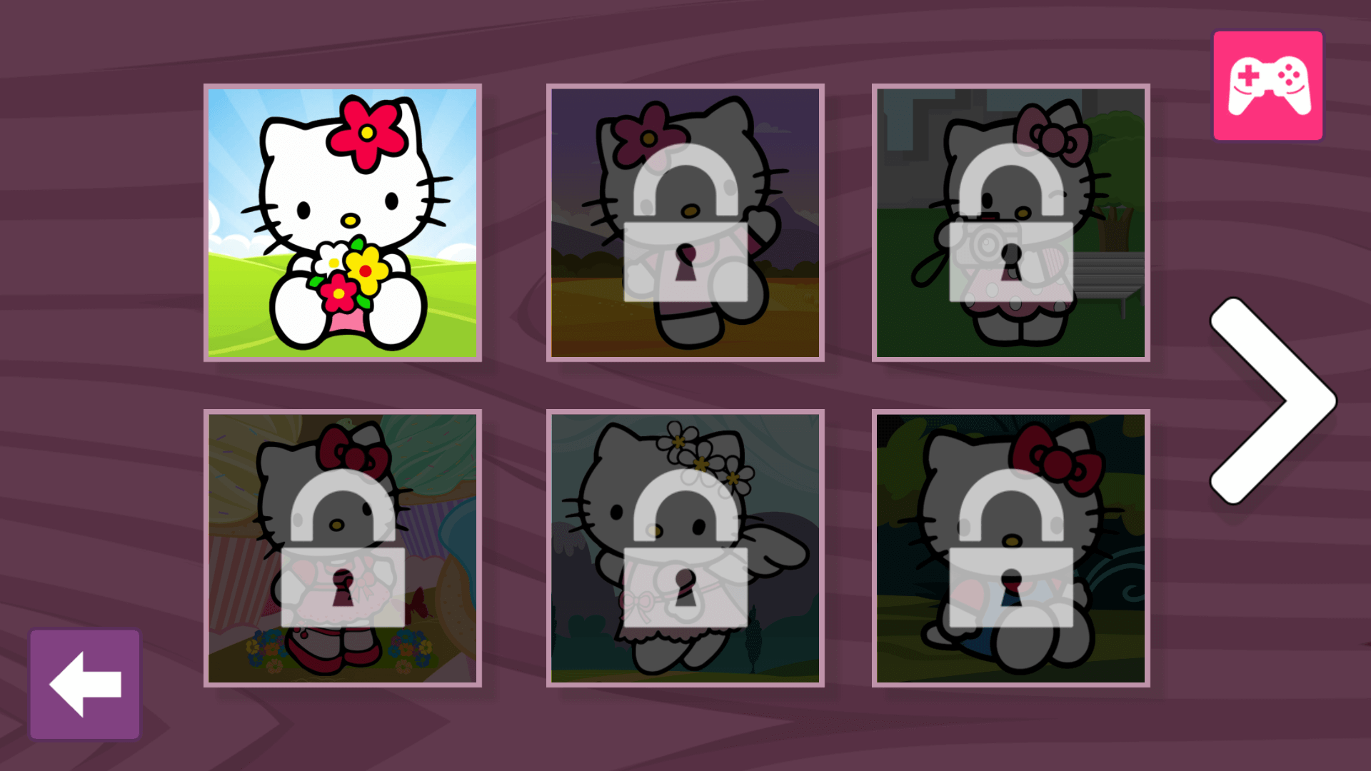 Player solving a 25-piece Hello Kitty puzzle in easy mode