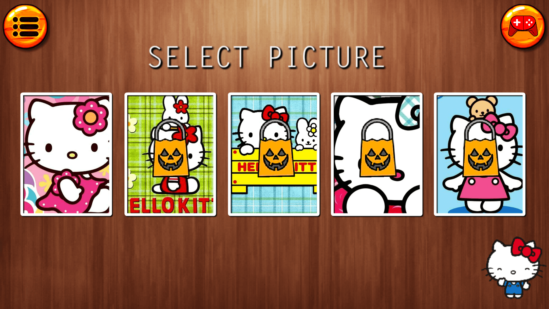 Hello Kitty-themed scene with partially revealed hidden stars