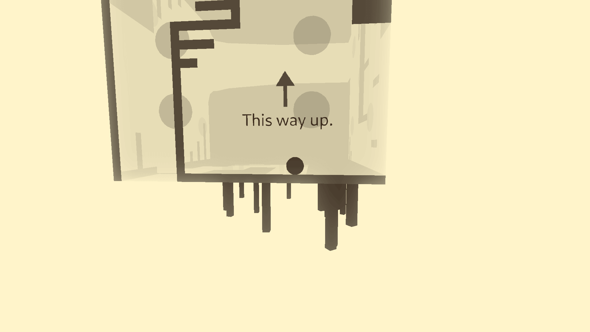 The player guiding a ball toward the glowing portal in Holonomy Web’s 3D puzzle environment