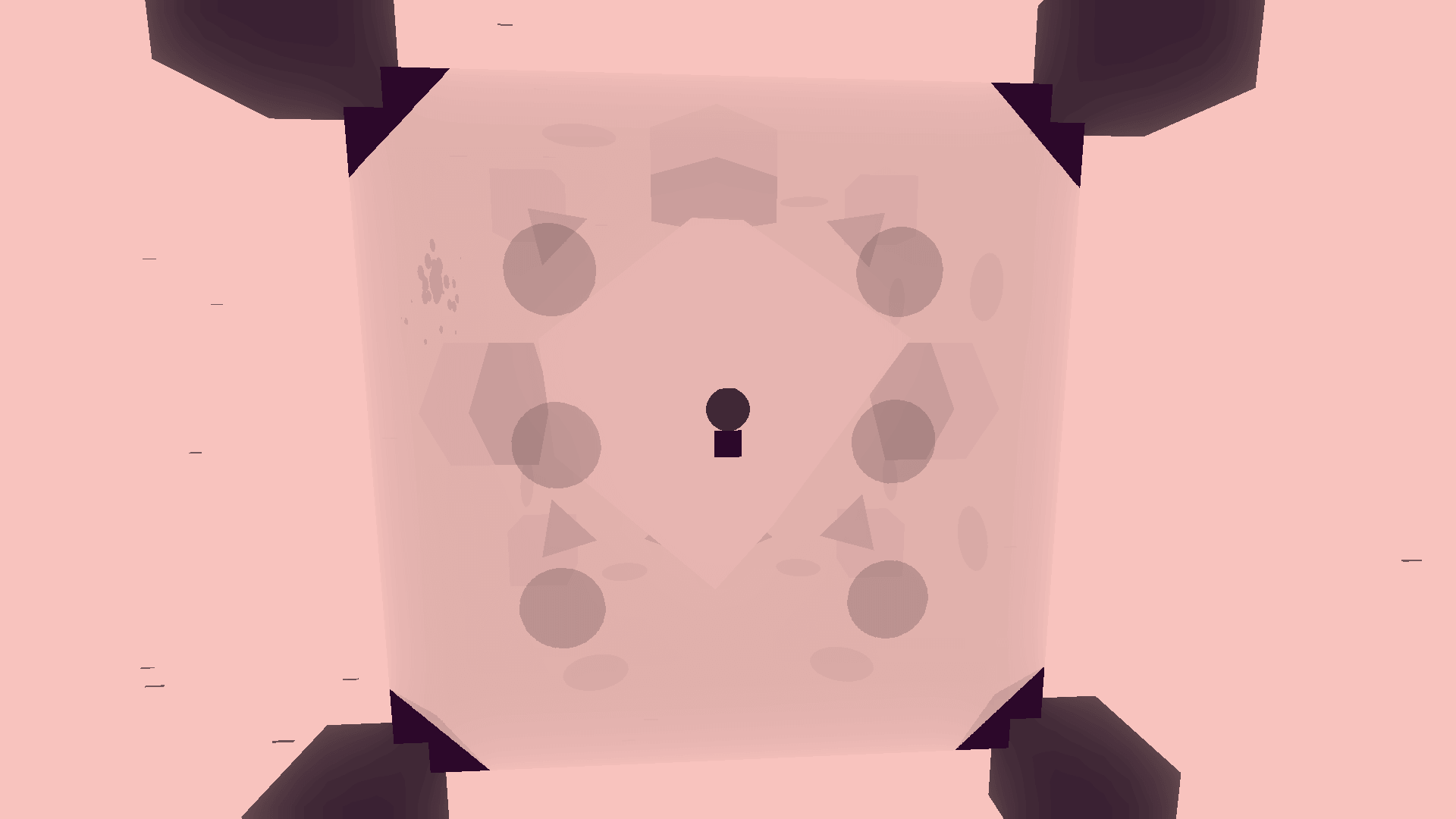 Holonomy Web gameplay showing a dice navigating through 3D platforms with non-Euclidean effects
