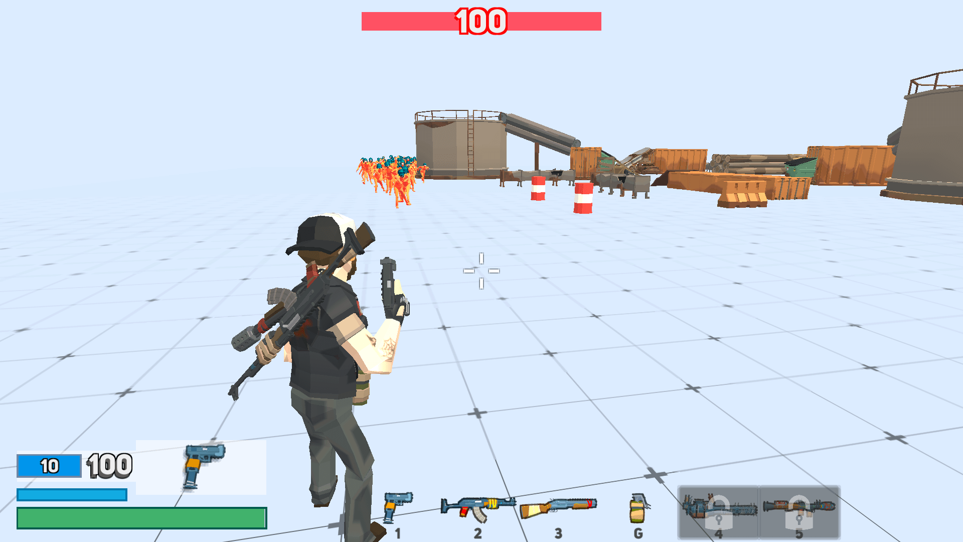 Weapon upgrade and selection screen in Horde Killer