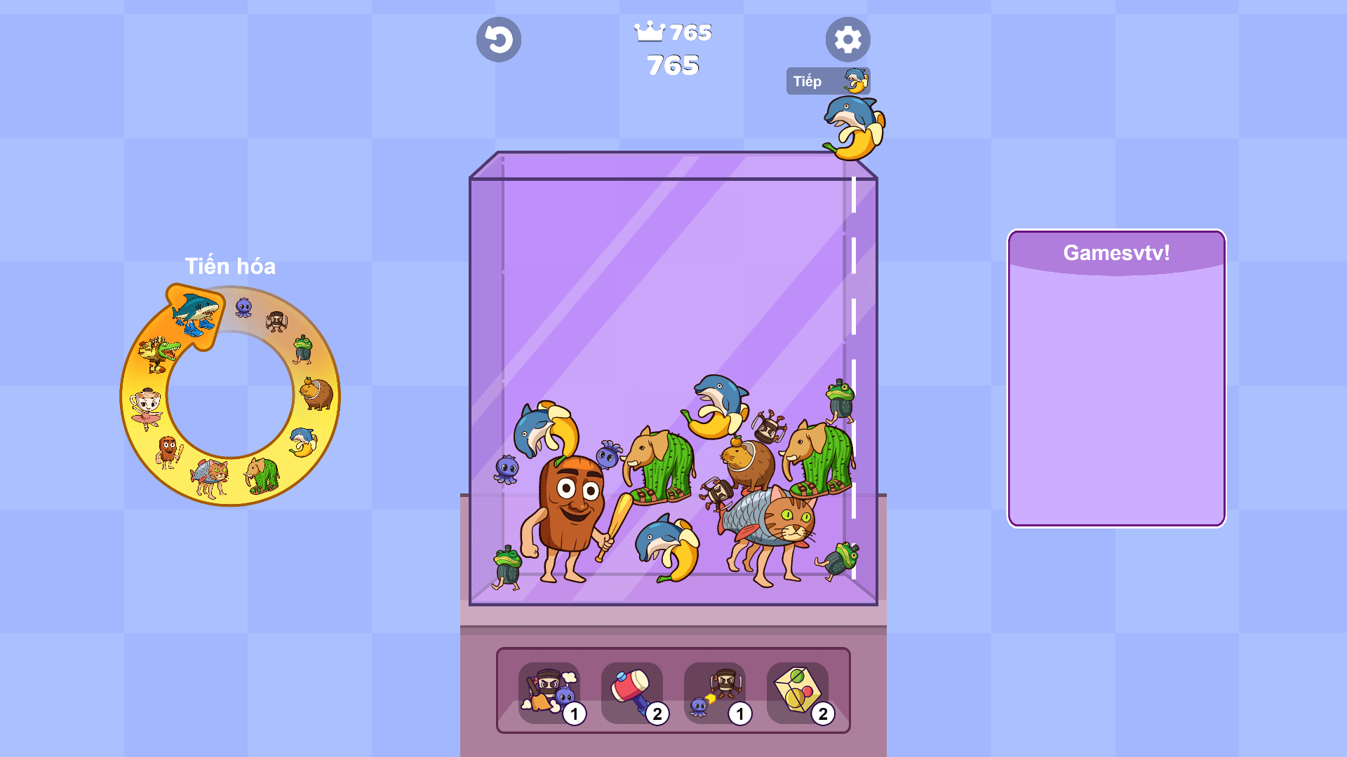 Colorful meme creatures waiting to be merged in Merge Rot game