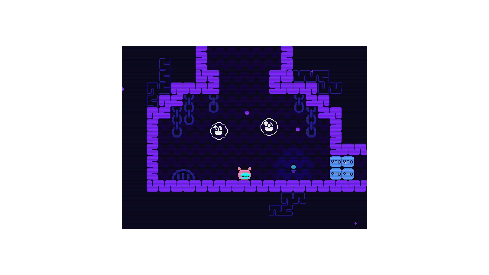 Player solving maze puzzles using bombs in Öoo pixel art game