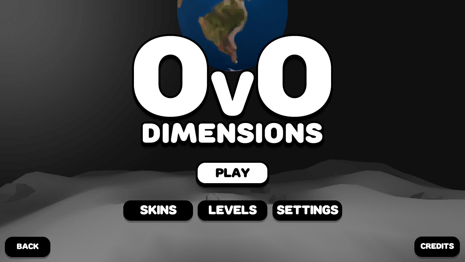 Player reaching the finish flag after completing a level in OvO 3 Dimensions