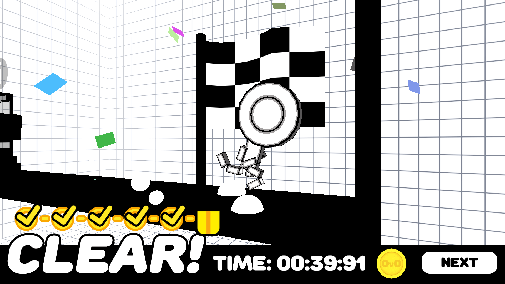 Player character jumping over spikes in OvO 3 Dimensions level