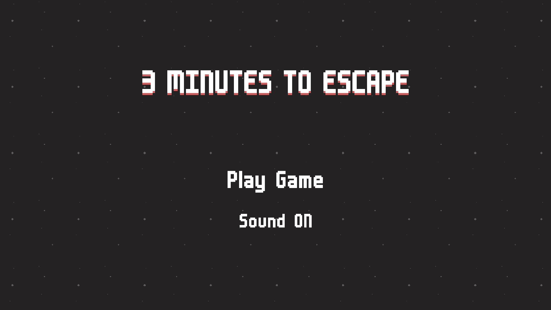 3 Minutes To Escape game start screen with spaceship and countdown timer